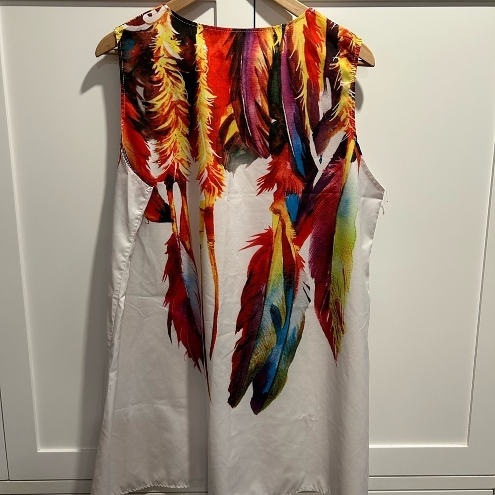 3 Tunic Dress Top Style XXL Funky Patterns Feathers, Ballounes Alice Wonderland - Picture 5 of 13